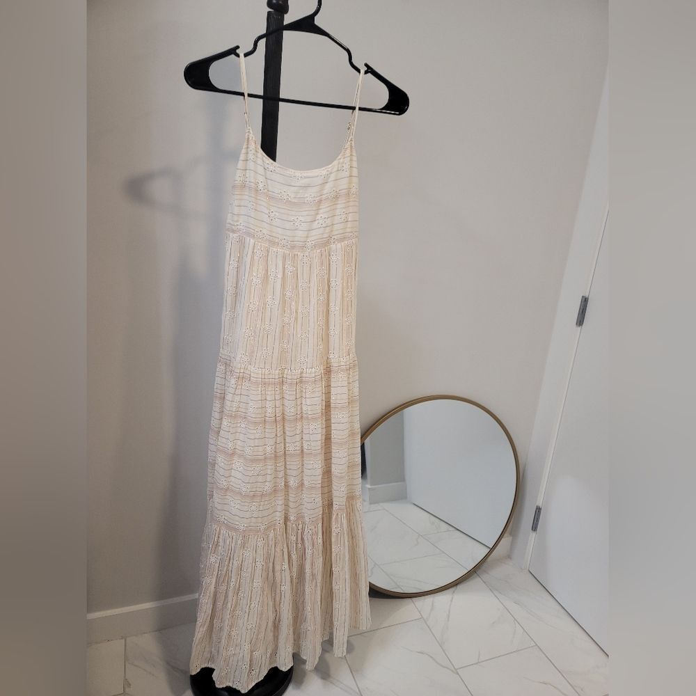 L*space Cream Striped Maxi Sundress